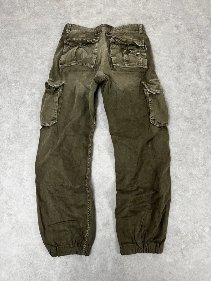 AW2004 Dolce & Gabbana Olive Green Multi Pockets Cargo Pants - Image 5