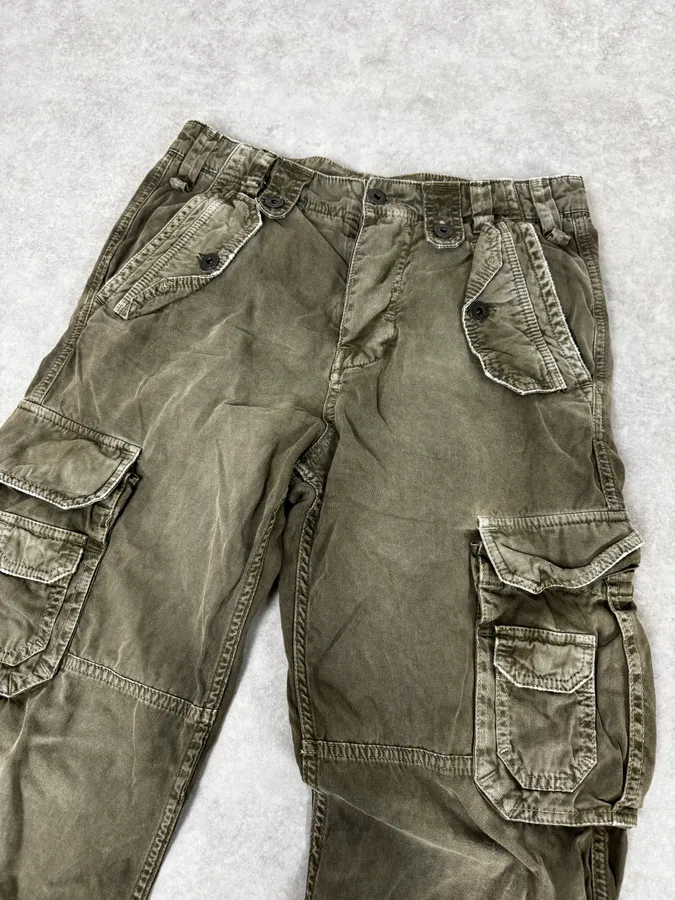 AW2004 Dolce & Gabbana Olive Green Multi Pockets Cargo Pants - Image 6