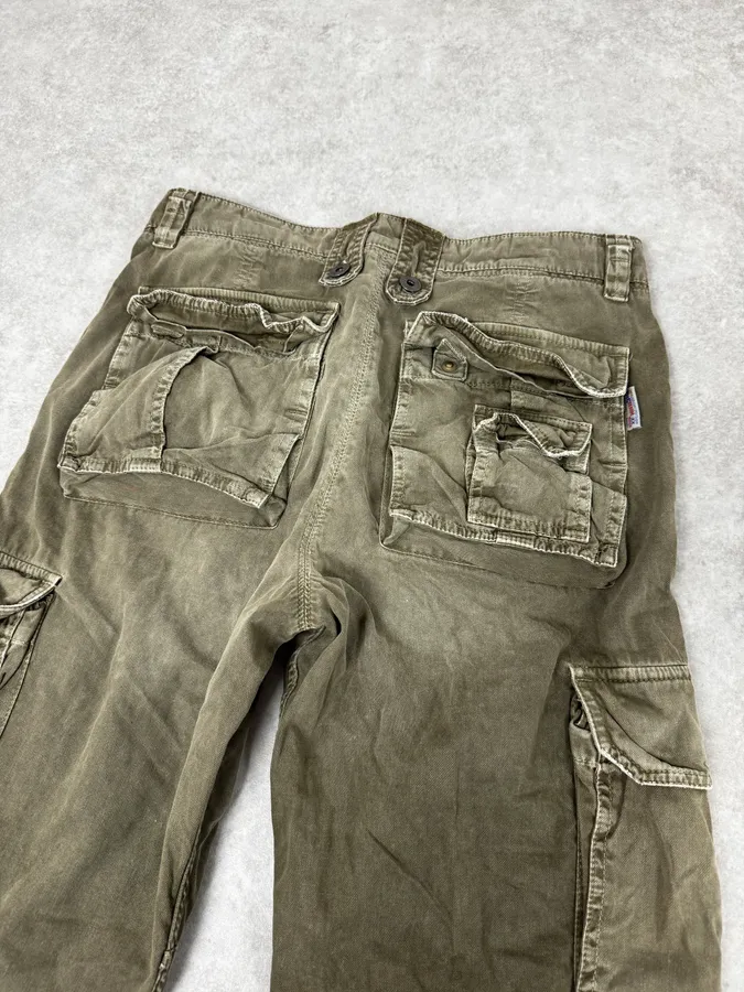 AW2004 Dolce & Gabbana Olive Green Multi Pockets Cargo Pants - Image 7