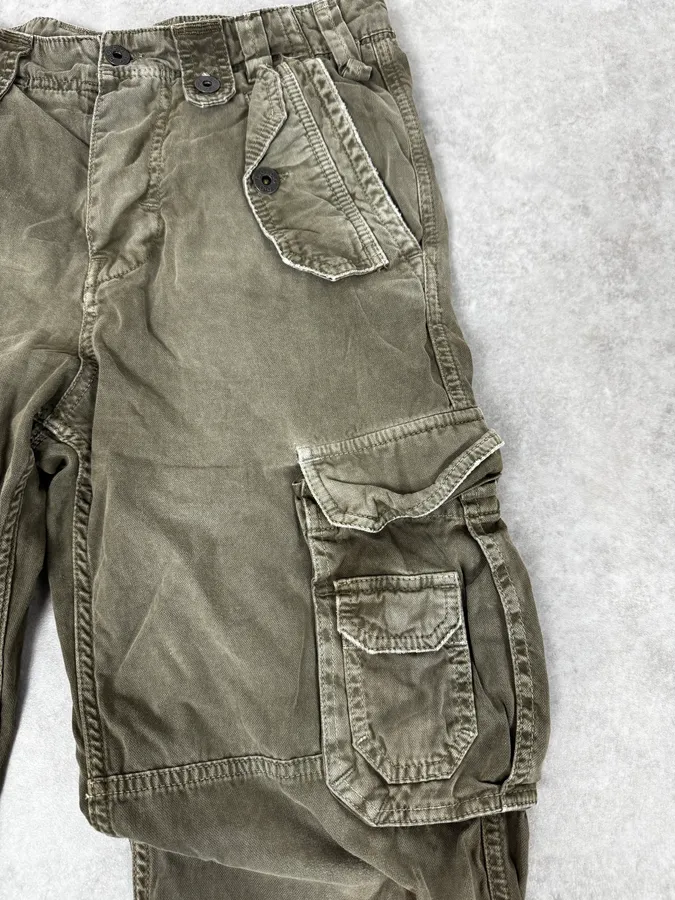 AW2004 Dolce & Gabbana Olive Green Multi Pockets Cargo Pants - Image 8