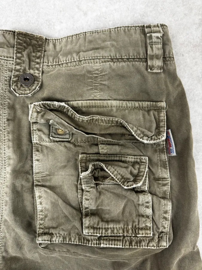 AW2004 Dolce & Gabbana Olive Green Multi Pockets Cargo Pants - Image 9