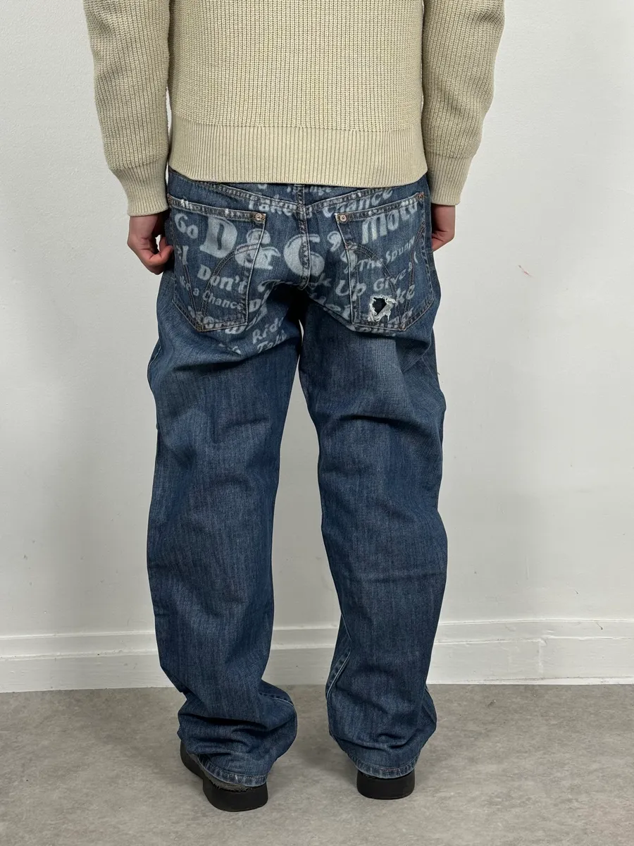 AW2004 Dolce & Gabbana Poem Blue Denim Jeans - Image 4