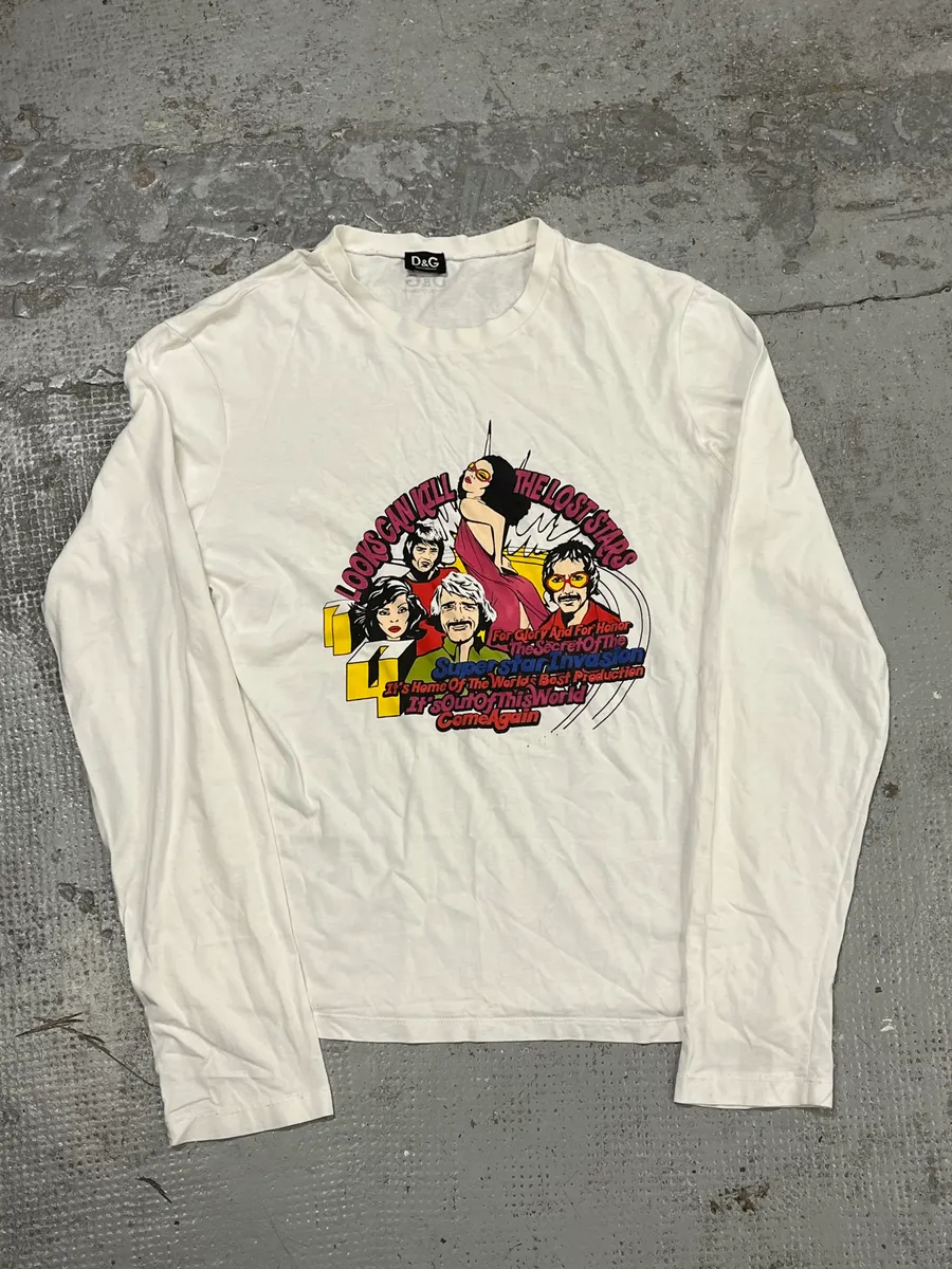 AW2004 Dolce & Gabbana Superstars White Longsleeves - Image 3