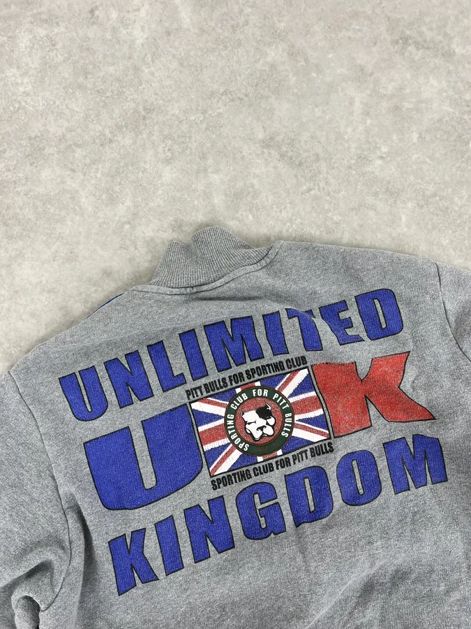 AW2004 Dolce & Gabbana UK Flag Team Grey Zip-up Sweater - Image 7