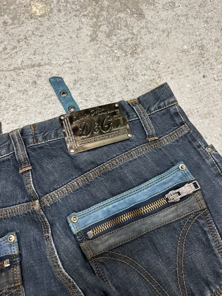 AW2004 Dolce & Gabbana Utility Blue Denim Jeans - Image 7
