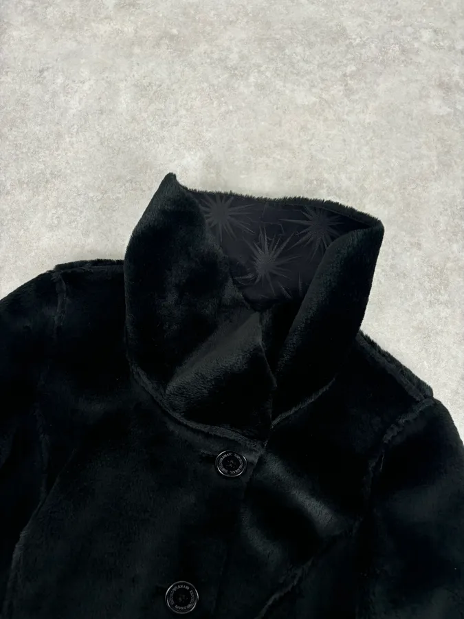 AW2004 Emporio Armani Black Stars Contemporary Reversible Long Coat - Image 12