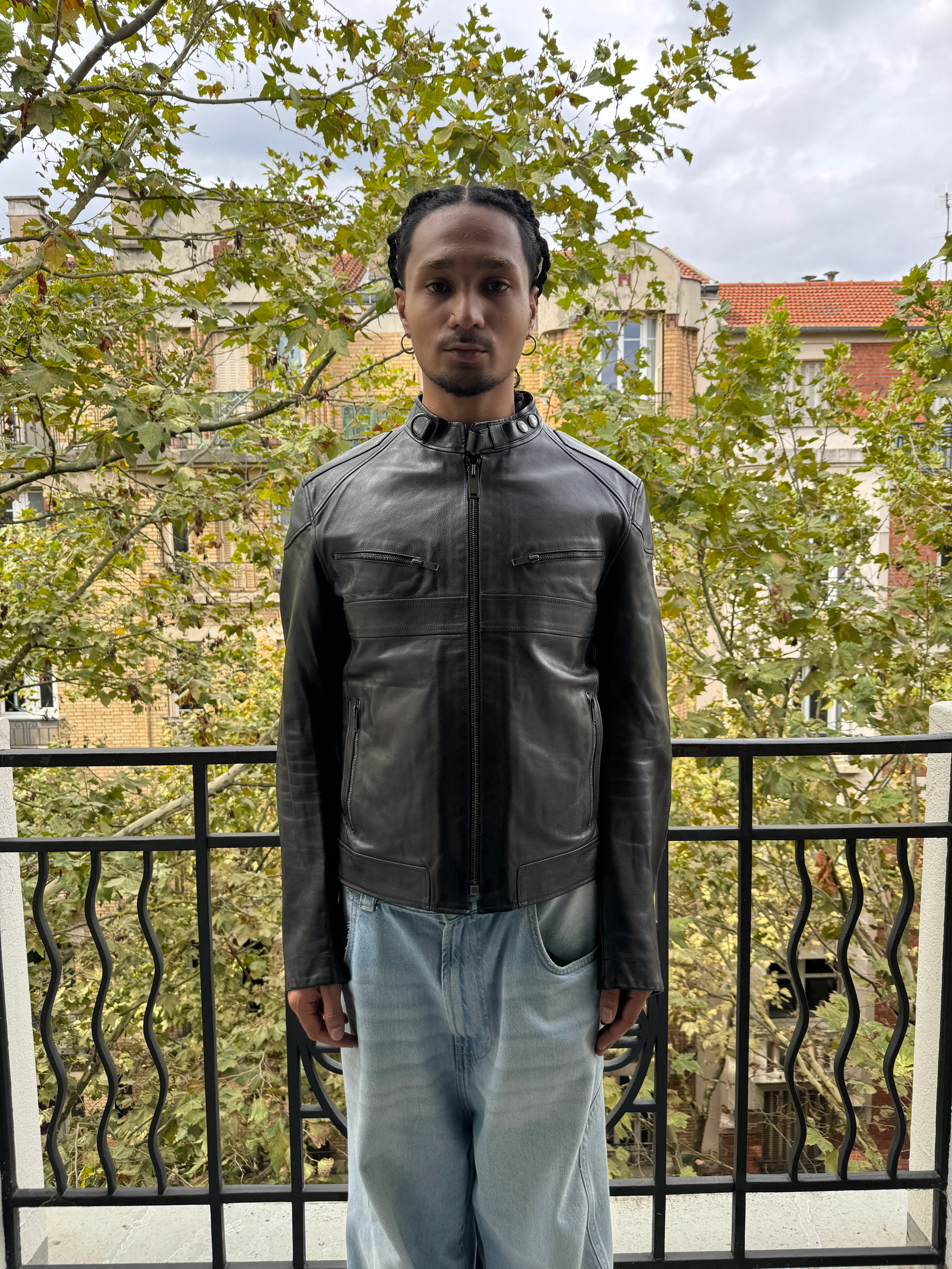 AW2004 Gucci Black Cafe Moto Biker Leather Jacket by Tom Ford (L) - Image 3