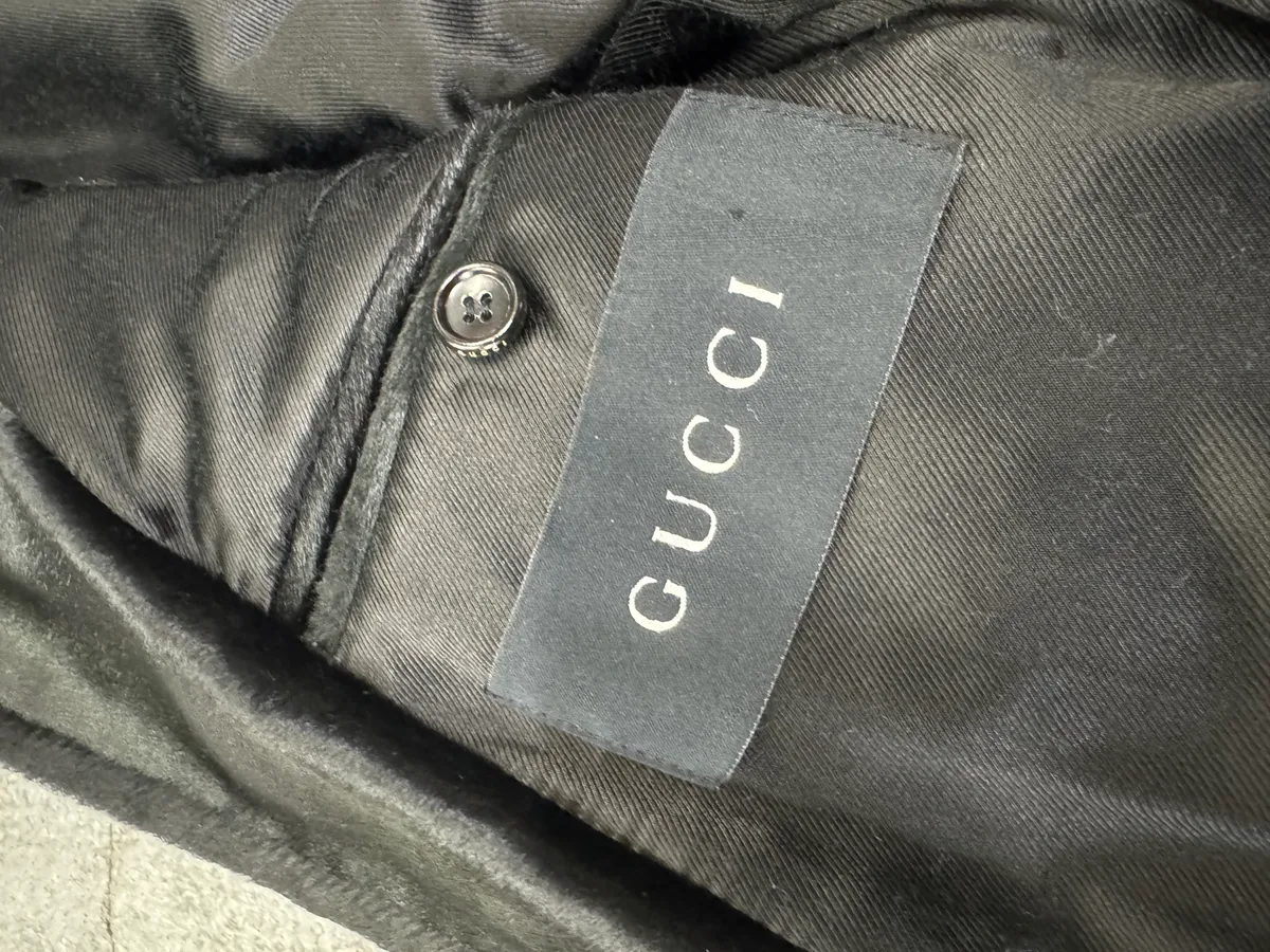 AW2004 Gucci Black Pony Hair Brown Fur Leather Jacket - Image 19