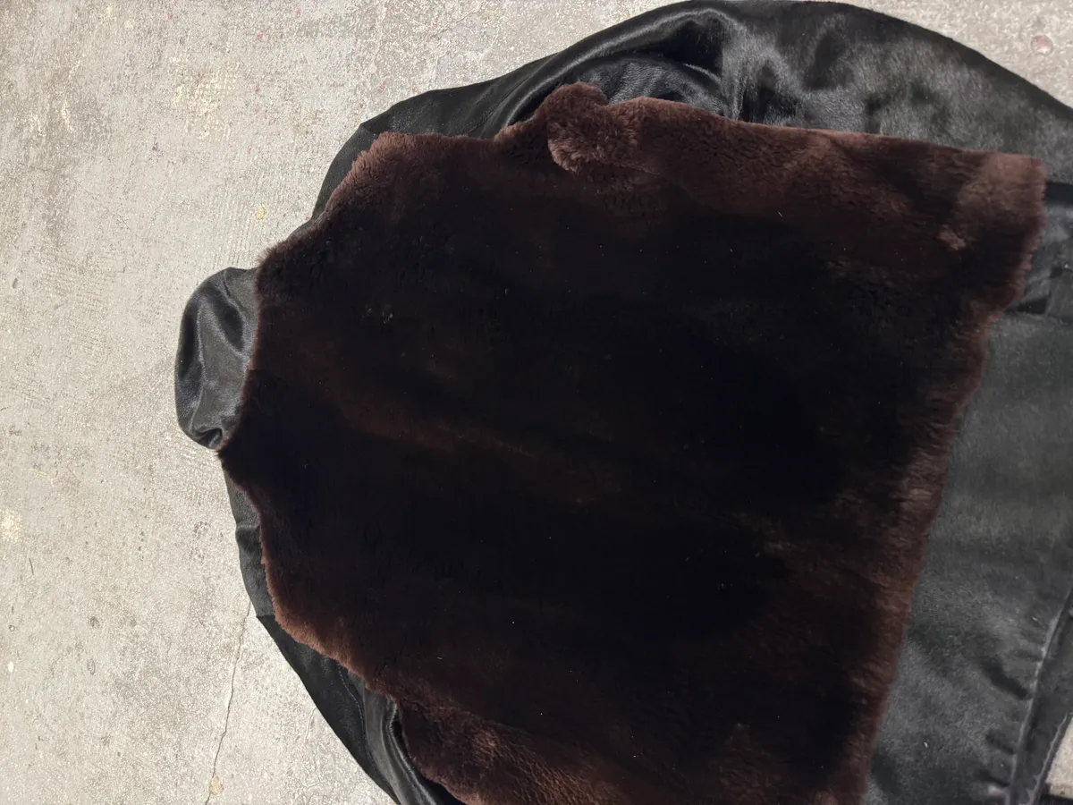 AW2004 Gucci Black Pony Hair Brown Fur Leather Jacket - Image 6