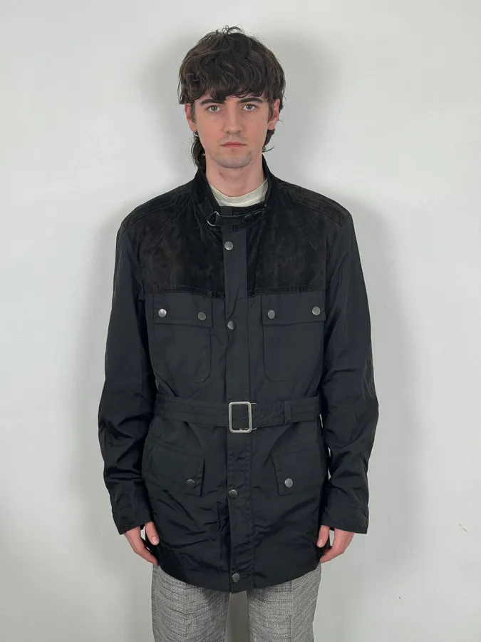 AW2004 Gucci Suede Leather Hybrid Black Parka Jacket by Tom Ford - Image 2