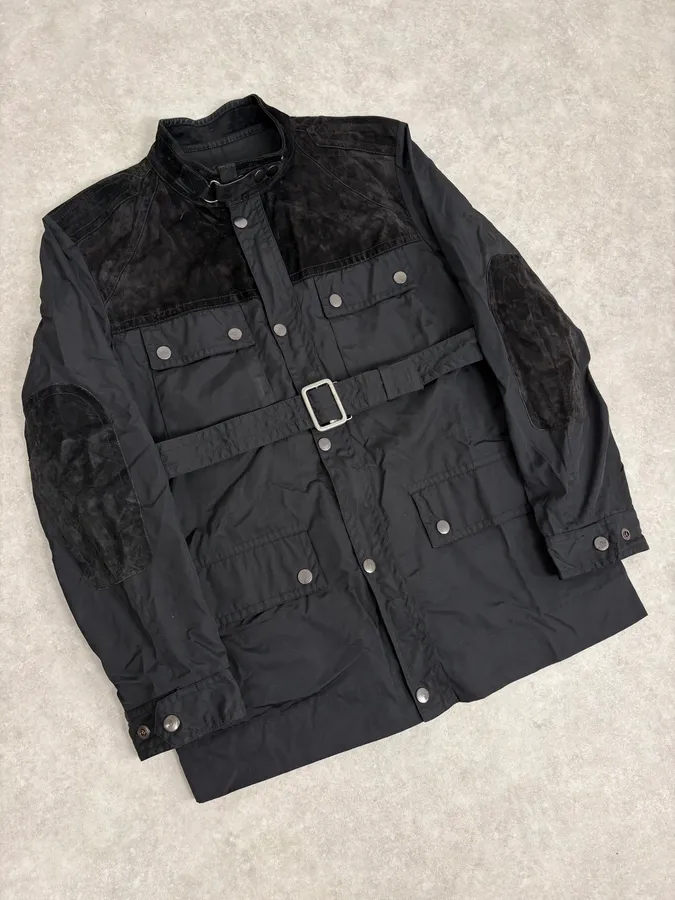 AW2004 Gucci Suede Leather Hybrid Black Parka Jacket by Tom Ford - Image 4