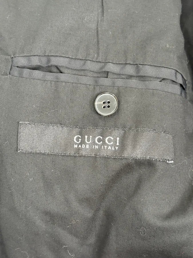 AW2004 Gucci Suede Leather Hybrid Black Parka Jacket by Tom Ford - Image 9