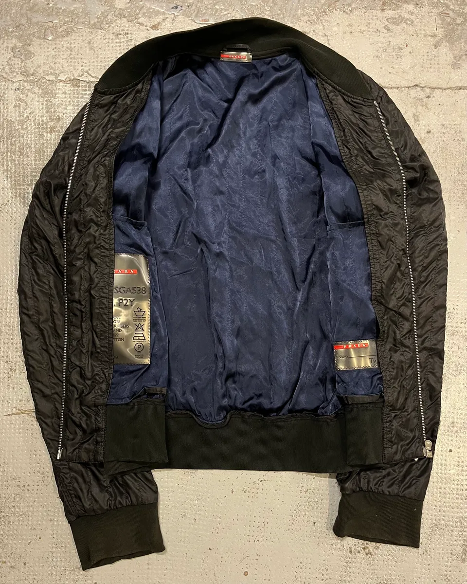 AW2004 Prada Black Nylon Bomber Jacket - Image 10