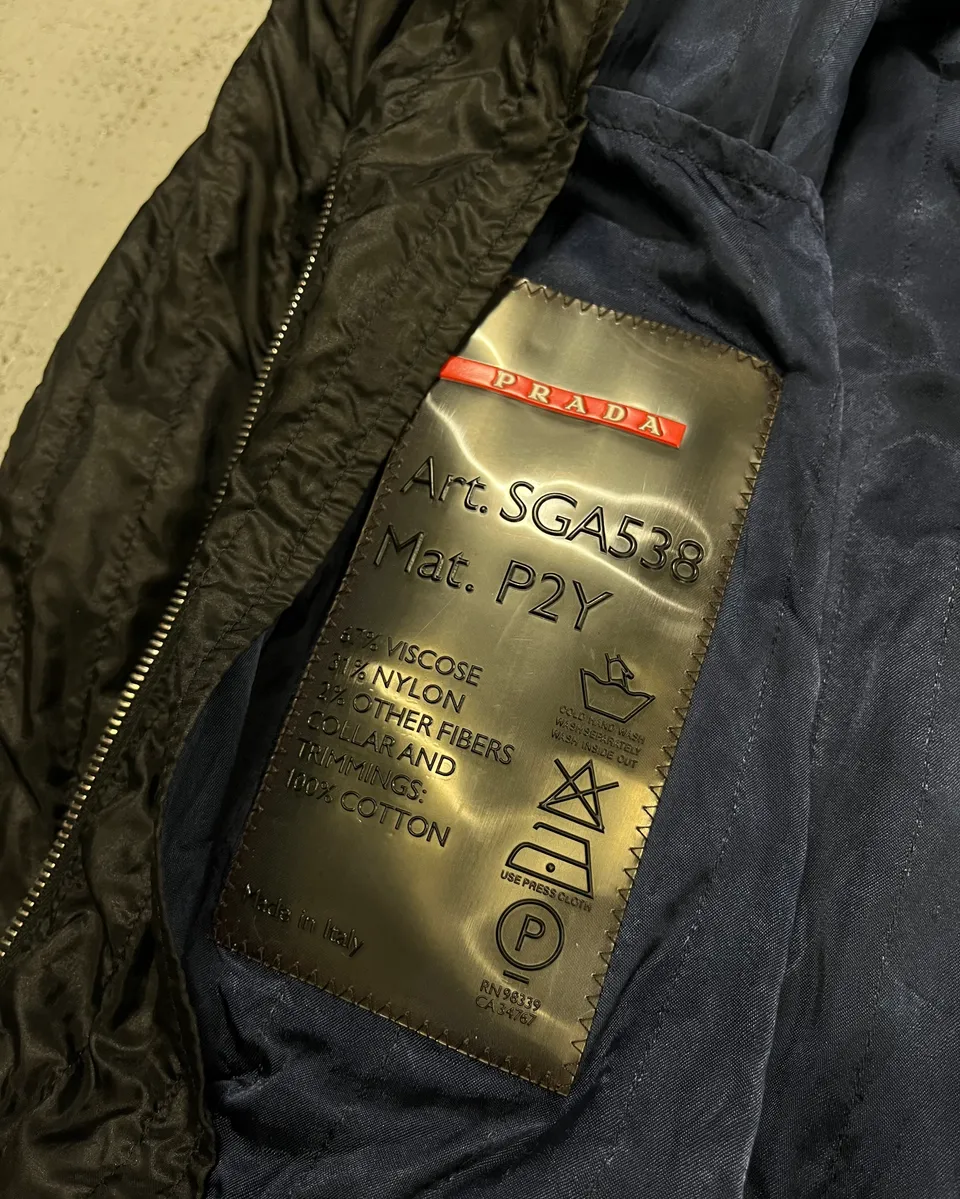 AW2004 Prada Black Nylon Bomber Jacket - Image 12