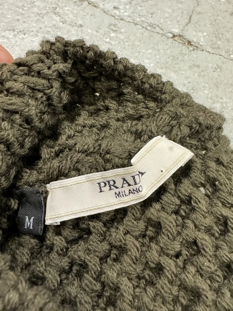 AW2004 Prada Olive Wool Hat - Image 5