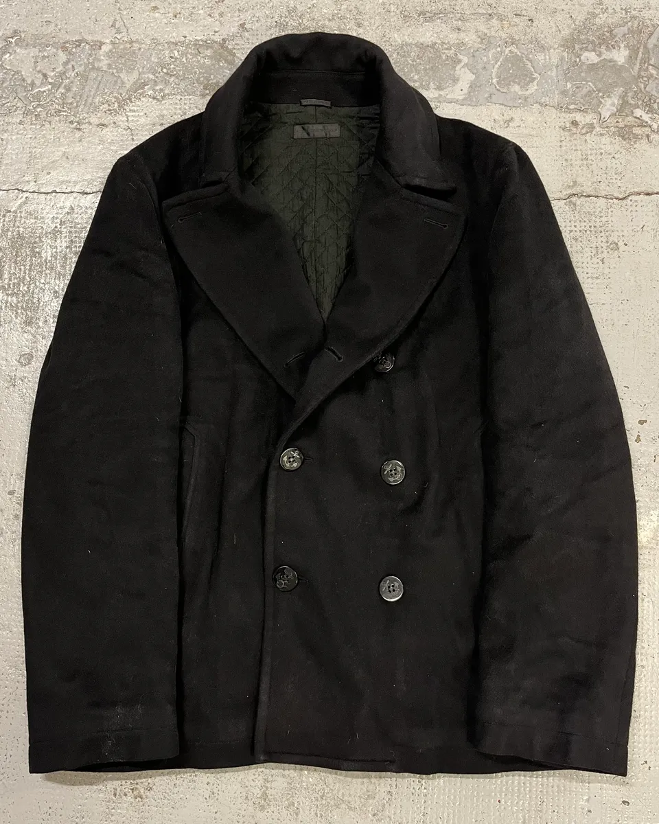 AW2005 Alexander McQueen Black Wool Double-Breasted Coat