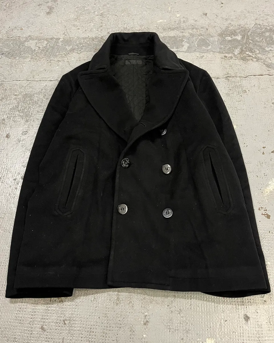 AW2005 Alexander McQueen Black Wool Double-Breasted Coat - Image 4
