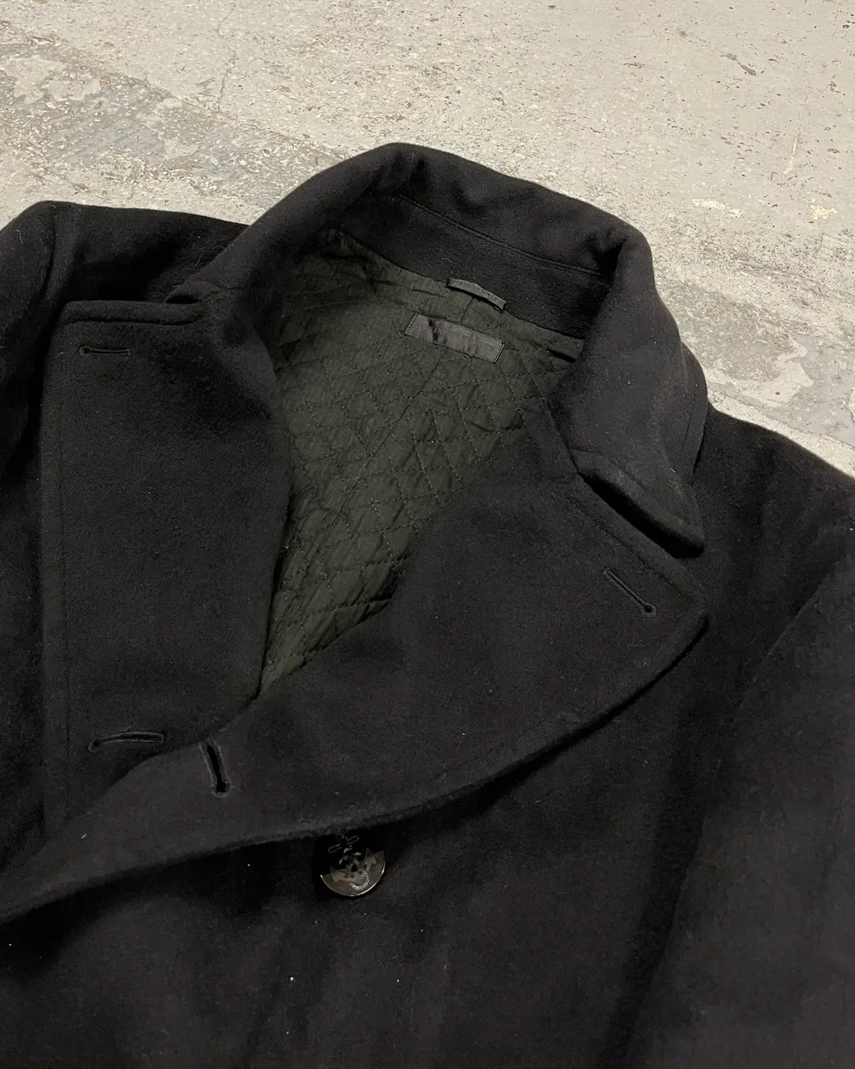 AW2005 Alexander McQueen Black Wool Double-Breasted Coat - Image 5