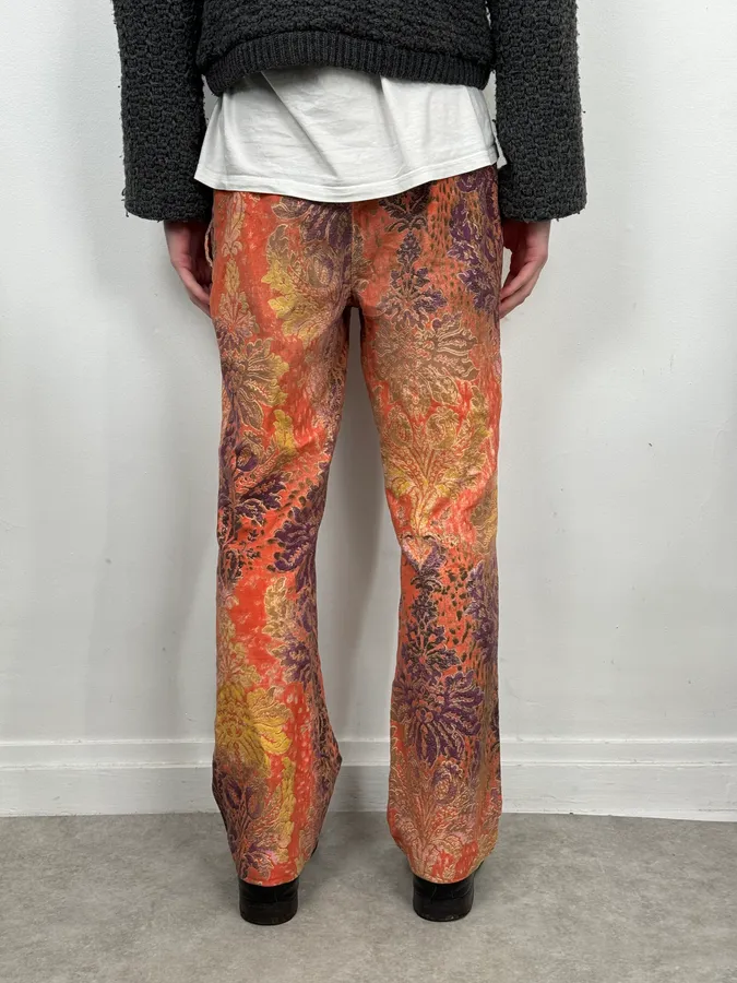 AW2005 Cavalli Abstract Floral Orange Pants - Image 4