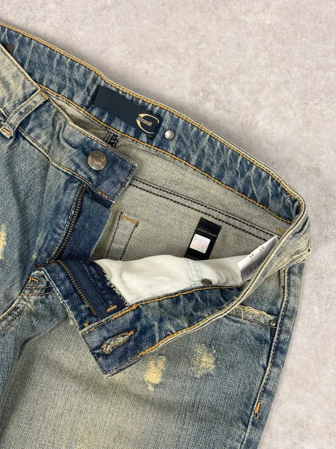 AW2005 Cavalli Archive Distressed Slim Bootcut Jeans - Image 12