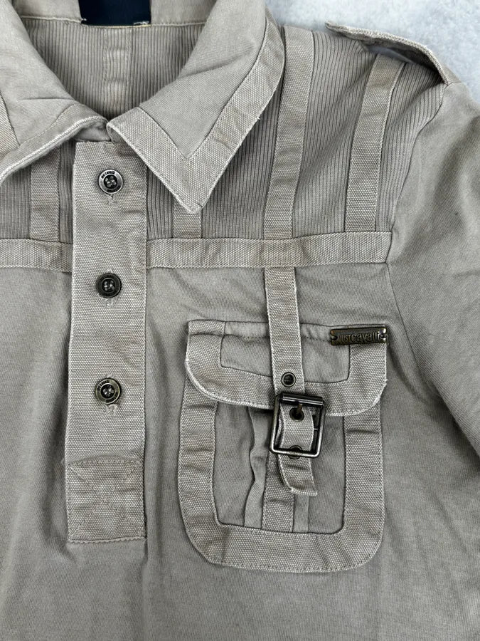 AW2005 Cavalli Beige Cargo Polo Shirt - Image 7