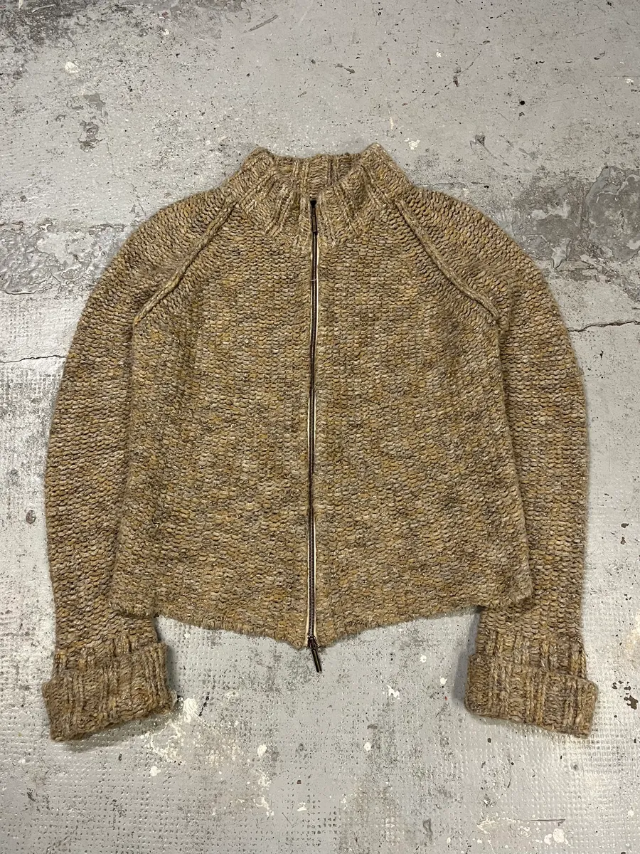AW2005 Cavalli Beige Wool Zip-up Sweater - Image 2