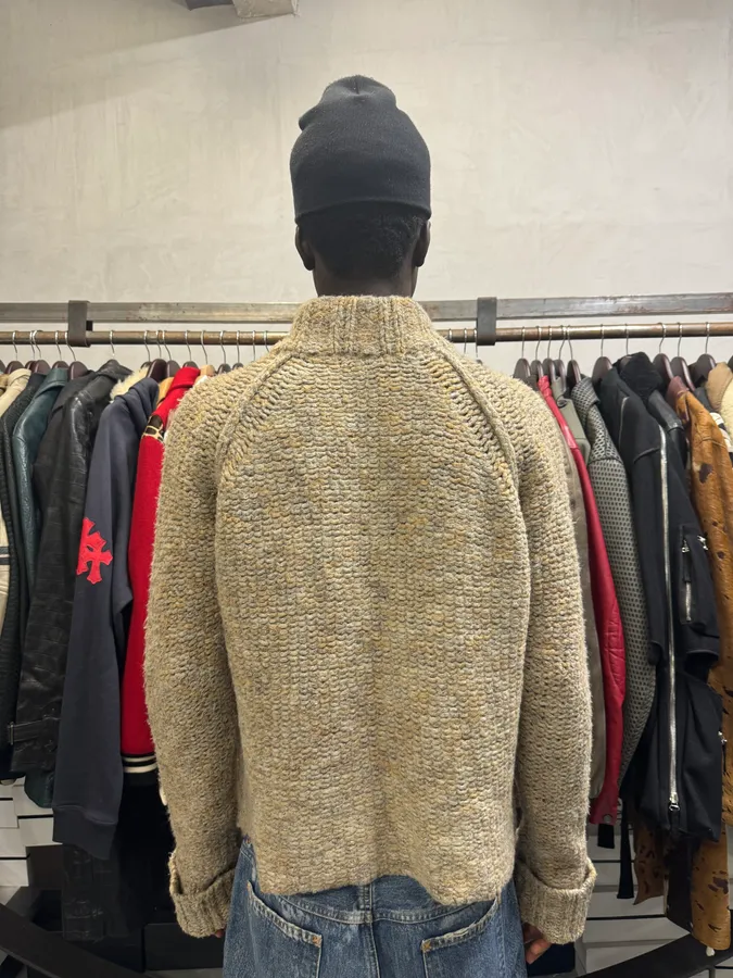 AW2005 Cavalli Beige Wool Zip-up Sweater - Image 3