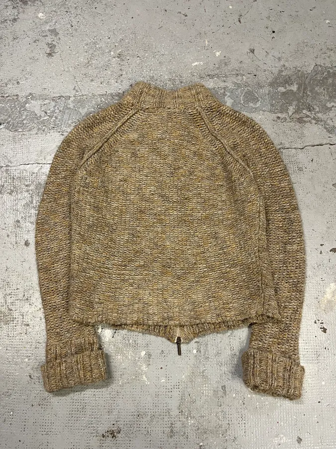 AW2005 Cavalli Beige Wool Zip-up Sweater - Image 7