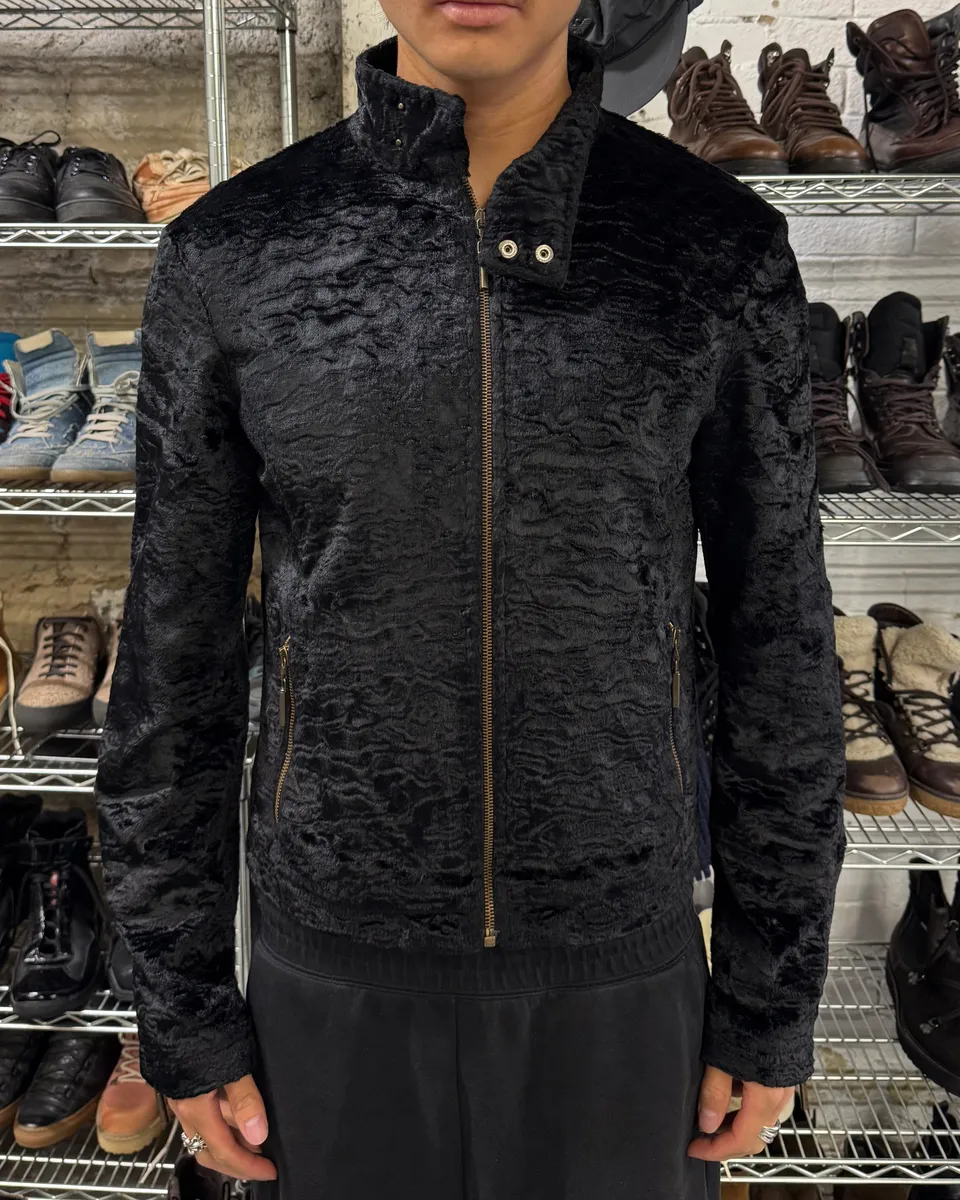 AW2005 Cavalli Black Fur Rebel Biker Jacket - Image 2