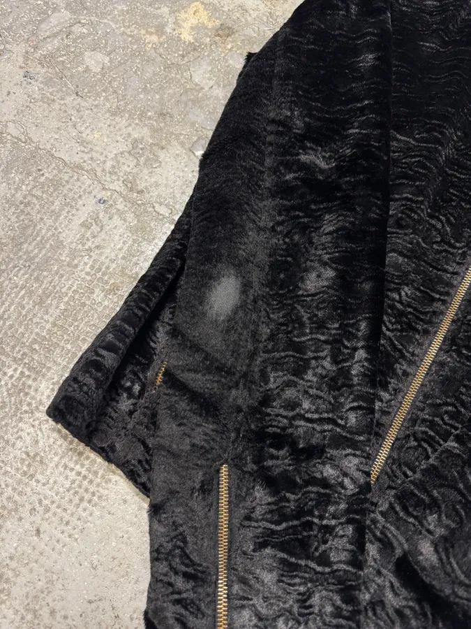 AW2005 Cavalli Black Fur Rebel Biker Jacket - Image 8