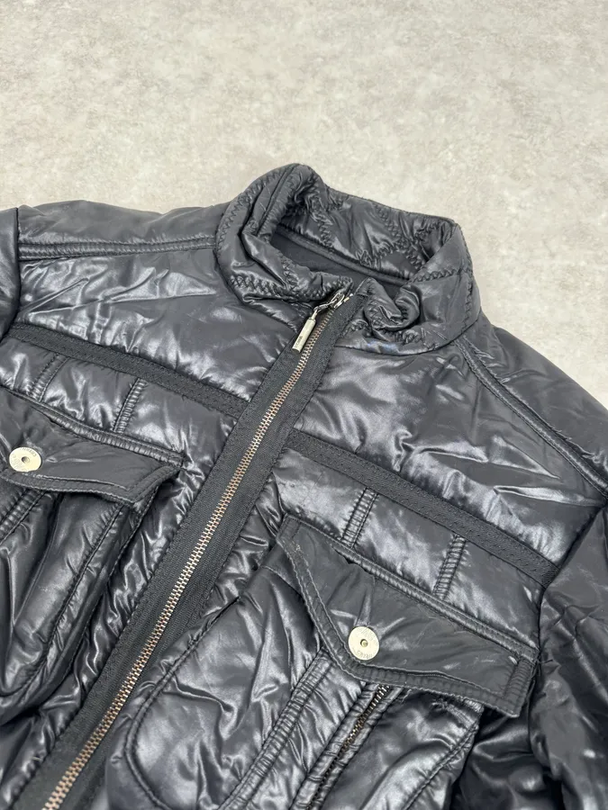 AW2005 Cavalli Black Utility Cargo British Puffer Jacket - Image 5