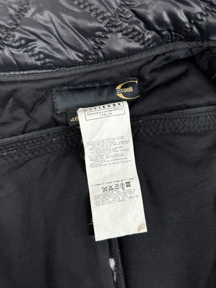 AW2005 Cavalli Black Utility Cargo British Puffer Jacket - Image 9