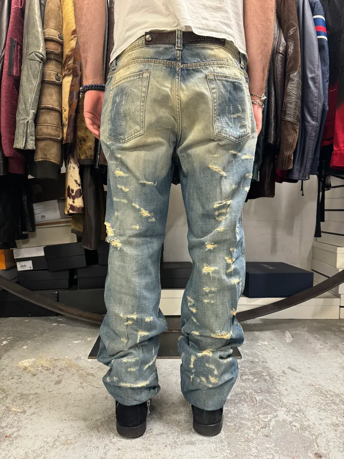 AW2005 Cavalli Blue Distressed Denim Jeans - Image 4