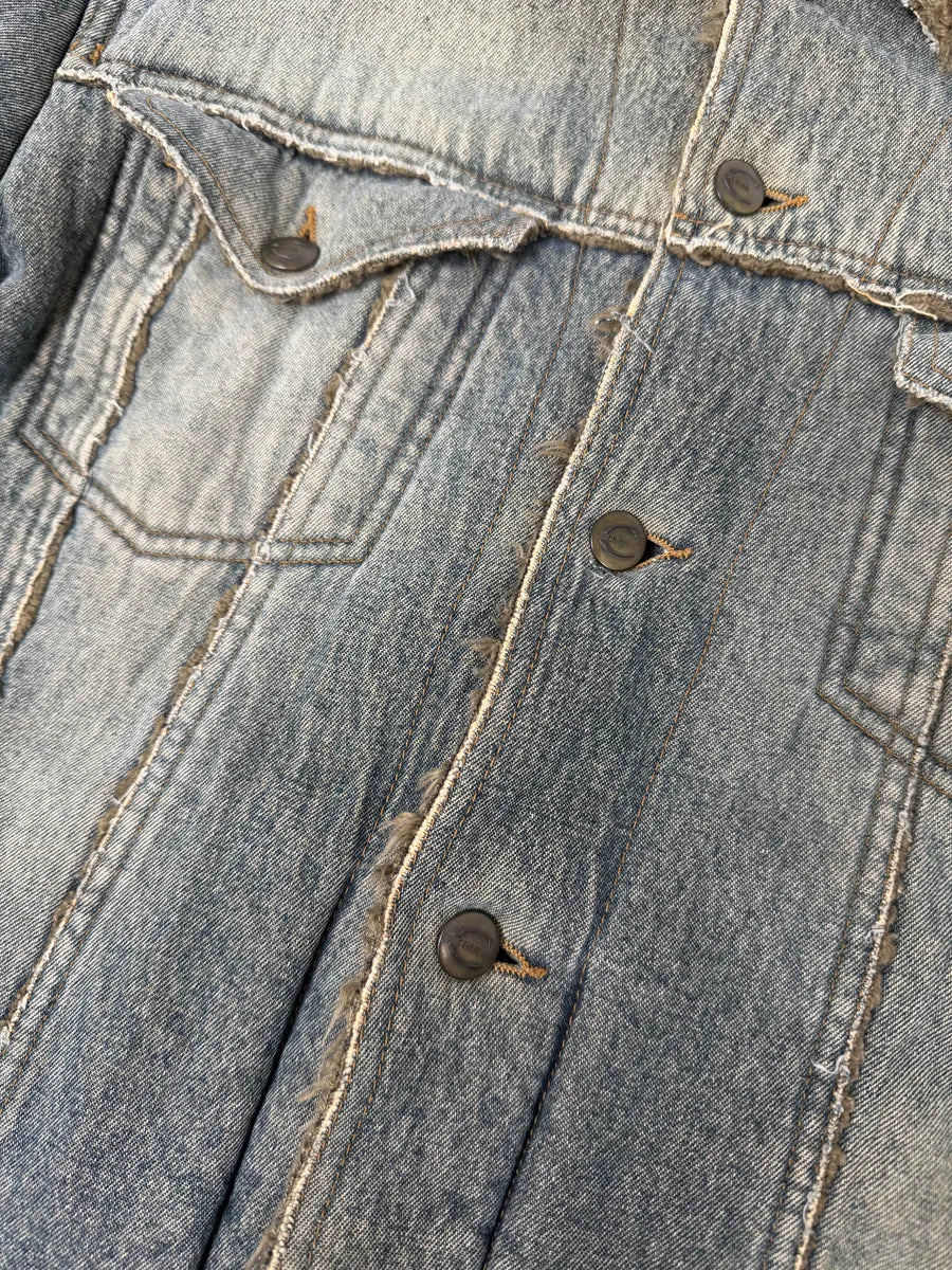 AW2005 Cavalli Blue Faux Fur Faded Denim Jacket - Image 12