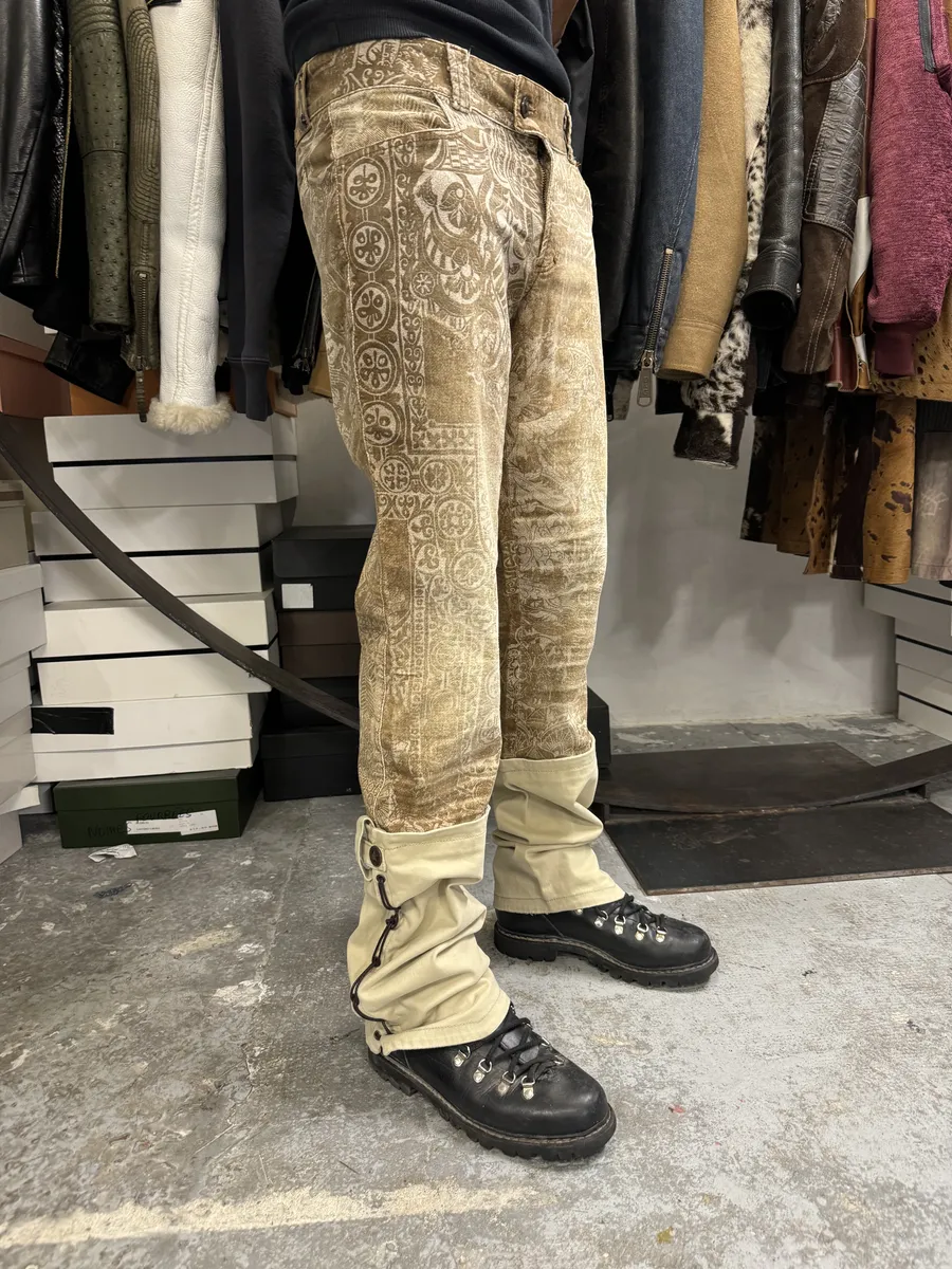 AW2005 Cavalli Brown & Beige Cowboy Presley Pants - Image 5