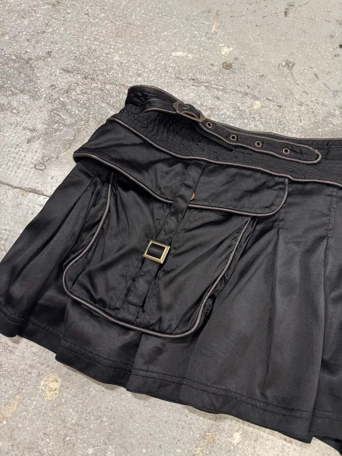 AW2005 Cavalli Cargo Bomber Gun Black Skirt - Image 4
