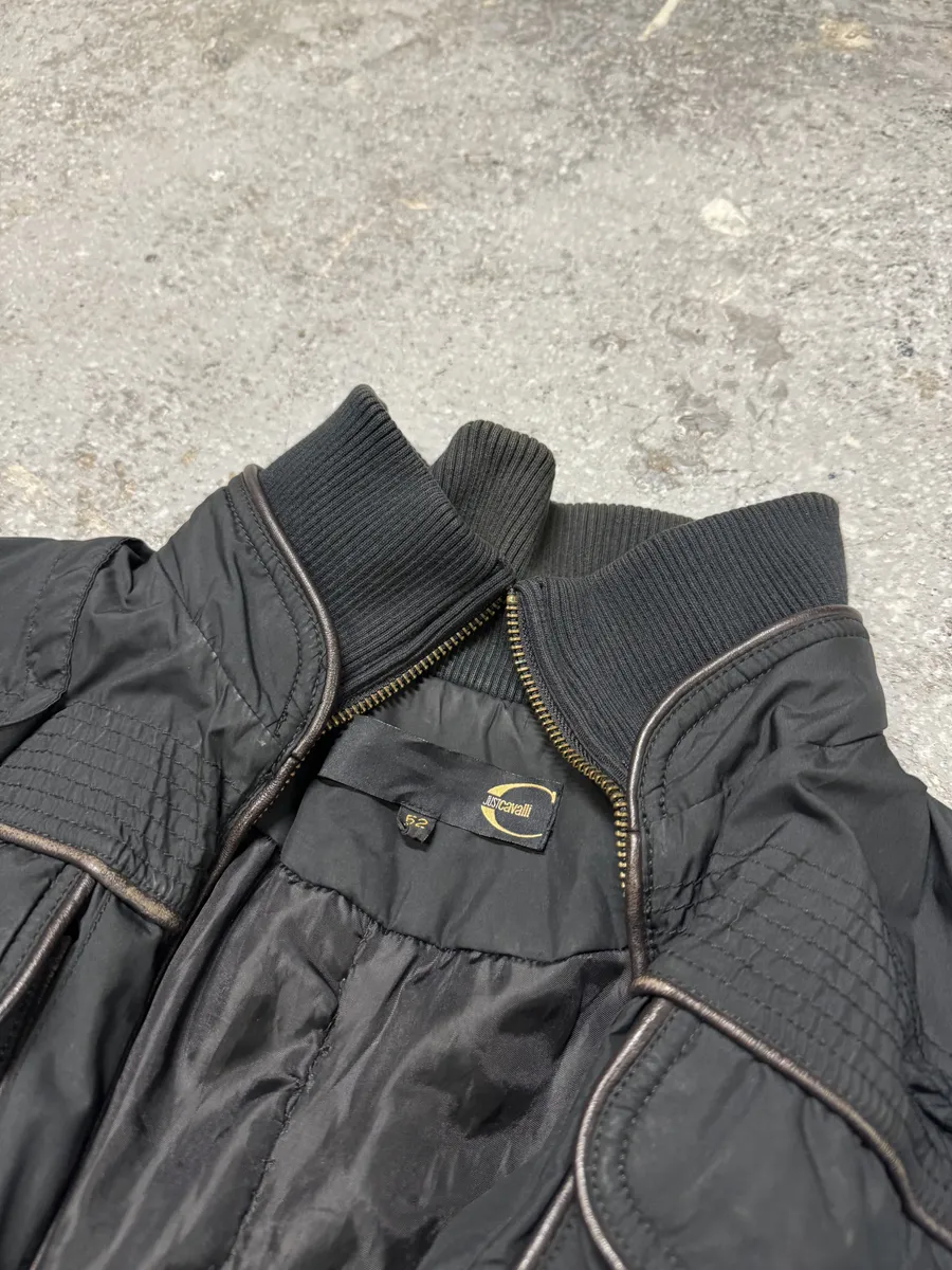 AW2005 Cavalli Cargo Gun Black Utility Bomber Jacket - Image 7