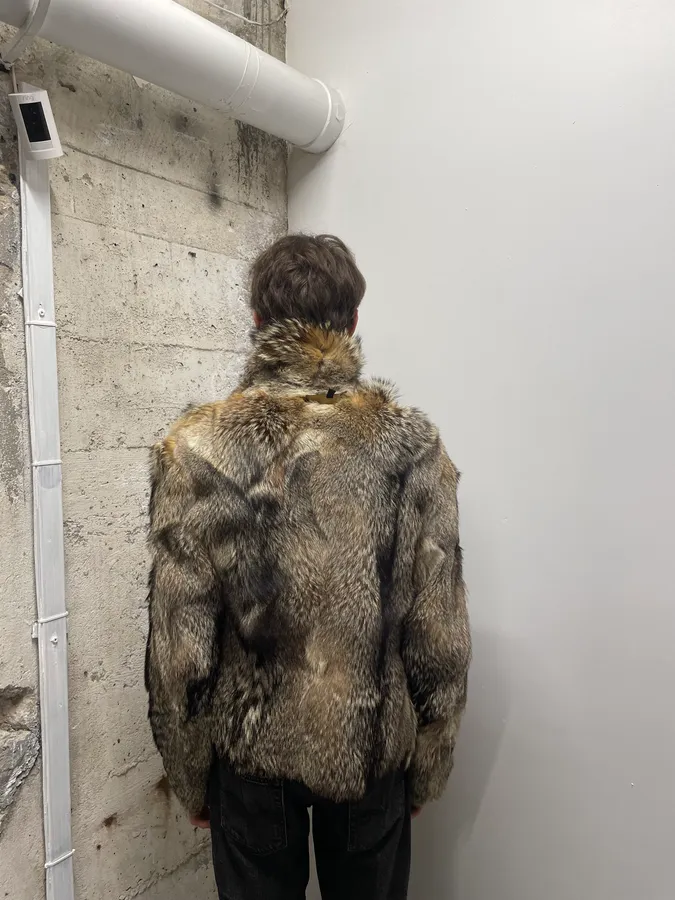 AW2005 Cavalli Fox Fur Asymmetrical Leather Jacket - Image 8