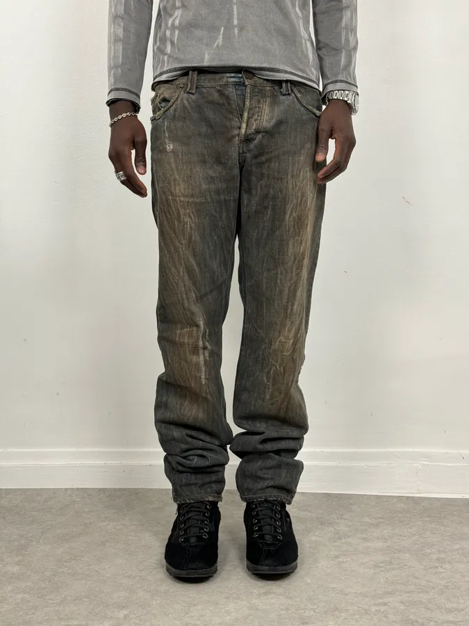 AW2005 Cavalli Grey Faded Washed Denim Jeans - Image 2