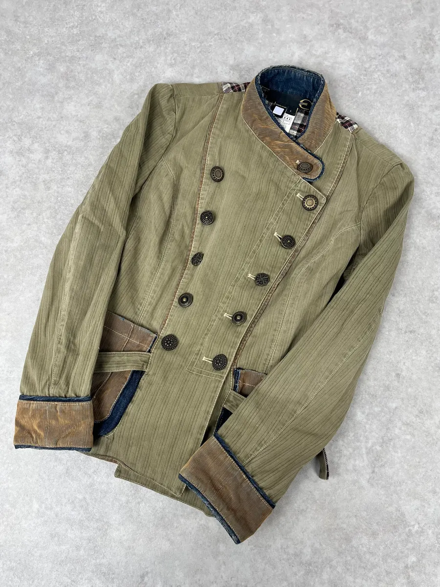 AW2005 Cavalli Khaki Officer Buttoned Jacket - Image 5