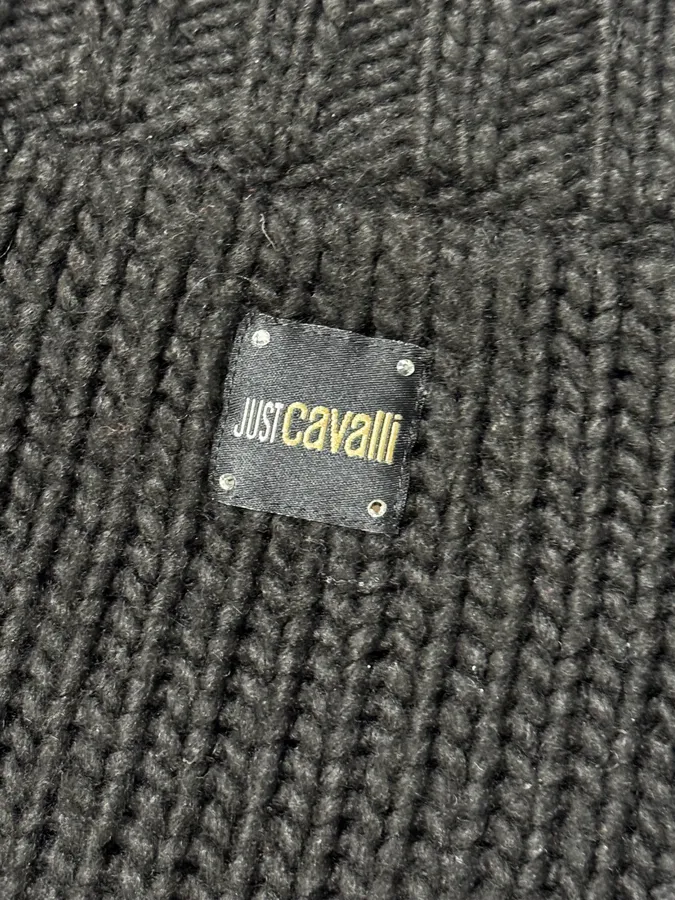 AW2005 Cavalli Quarter Zip Black Wool Sweater - Image 9