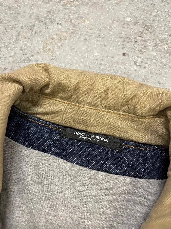 AW2005 Dolce & Gabbana 2 in 1 Military Denim Jacket - Image 3
