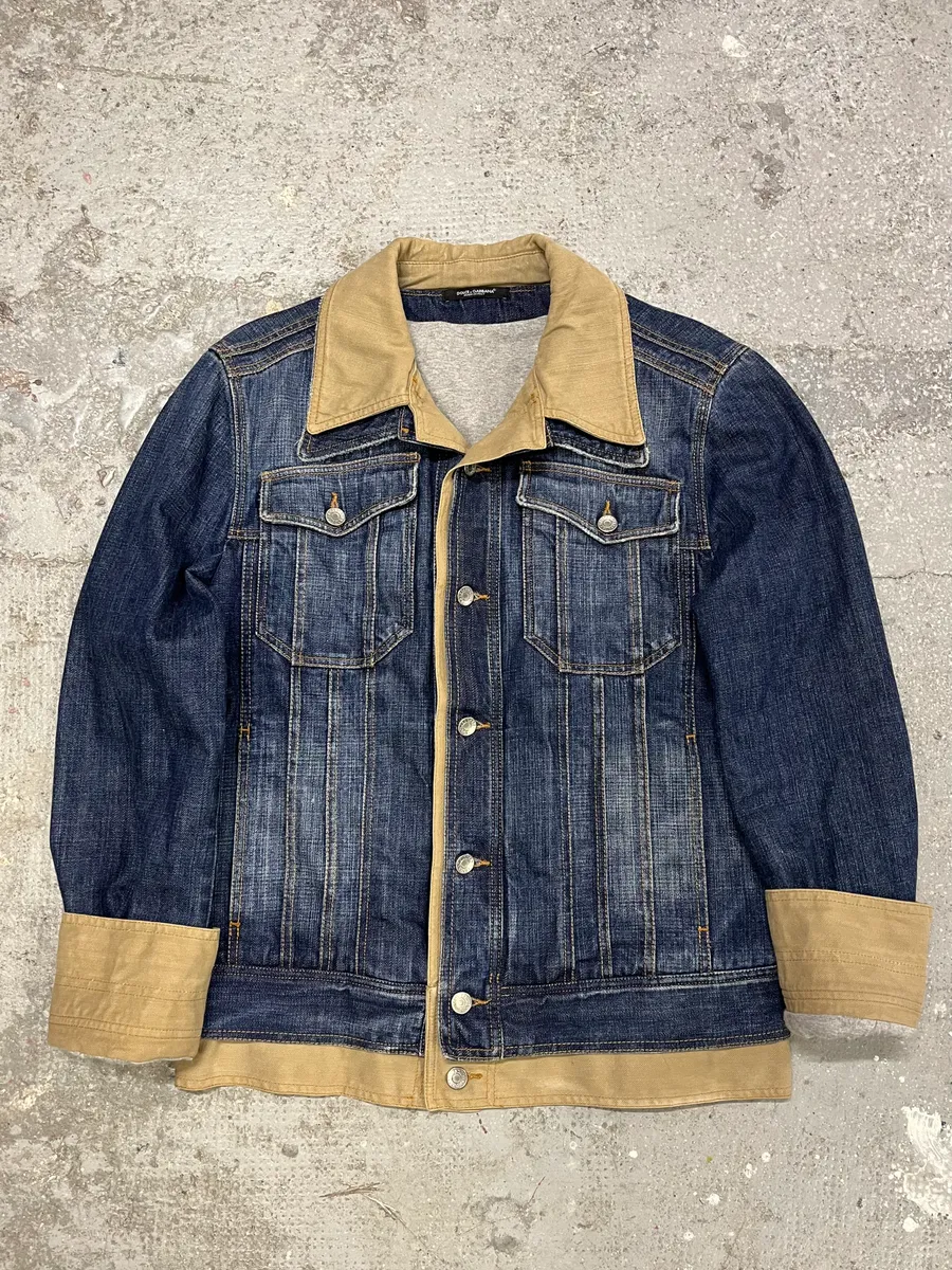 AW2005 Dolce & Gabbana 2 in 1 Military Denim Jacket - Image 4