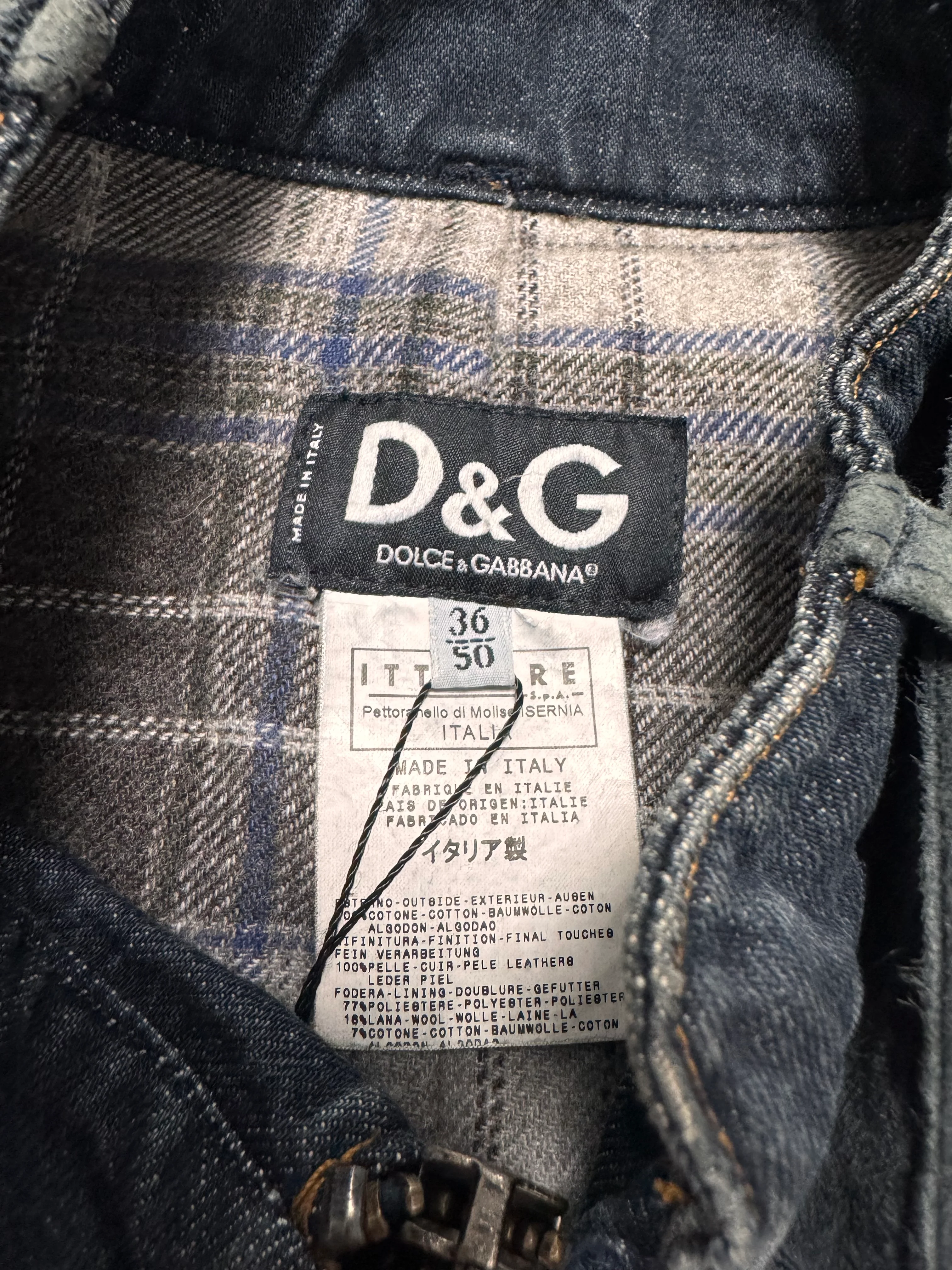 AW2004 Dolce & Gabbana Astro Biker Cafe Denim Jacket - Image 7