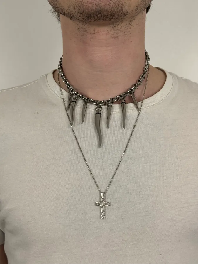 AW2005 Dolce & Gabbana Avant-Garde Multi Teeth Steel Necklace - Image 2