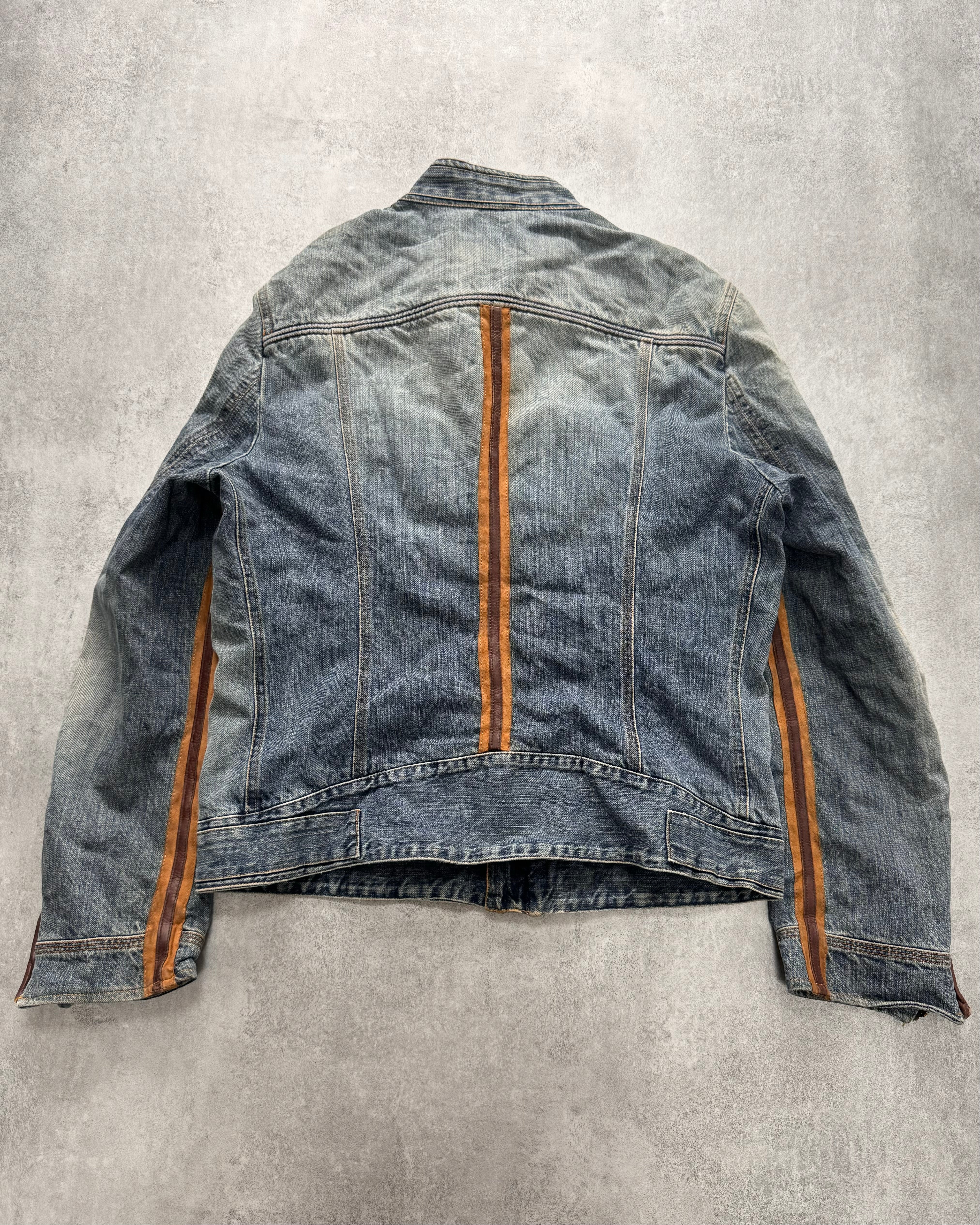 AW2005 Dolce & Gabbana Biker Hybrid Denim Jacket (M) - Image 3