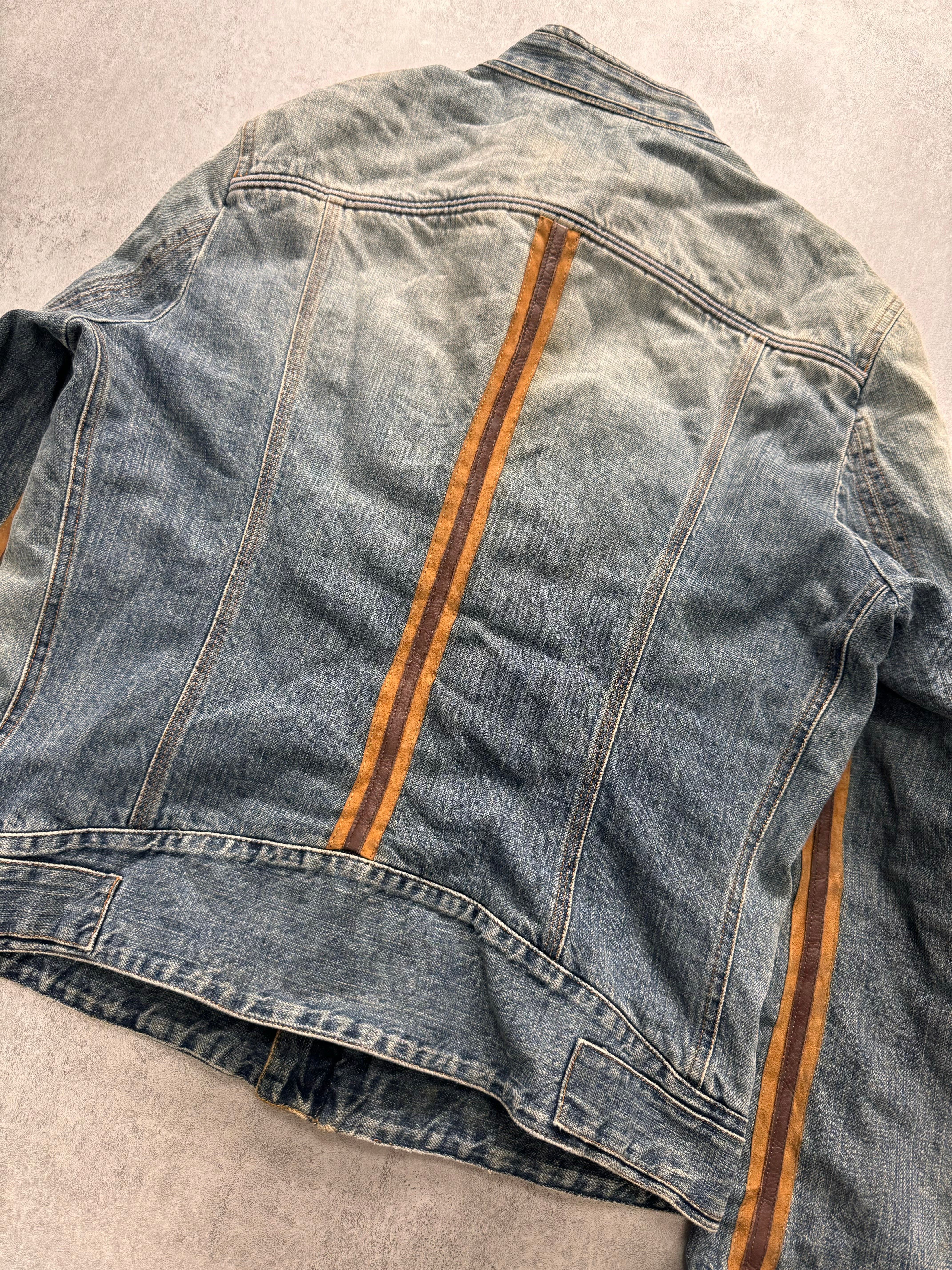 AW2005 Dolce & Gabbana Biker Hybrid Denim Jacket (M) - Image 5