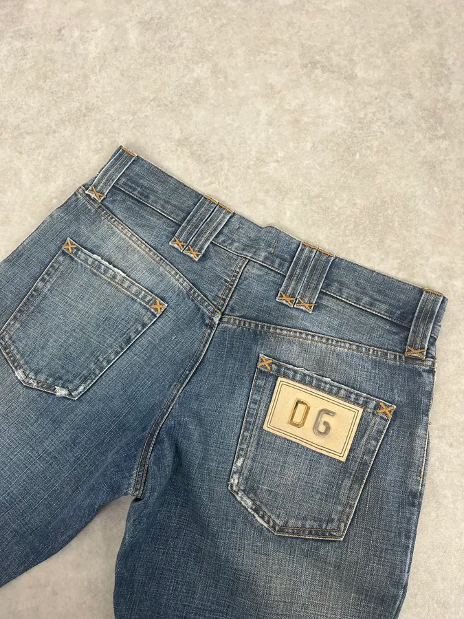 AW2005 Dolce & Gabbana Blue Faded Denim Jeans - Image 8