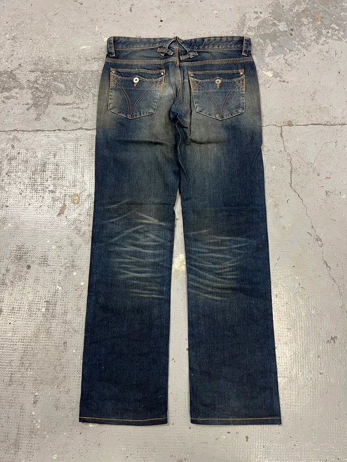 AW2005 Dolce & Gabbana Blue Faded Denim Jeans - Image 8