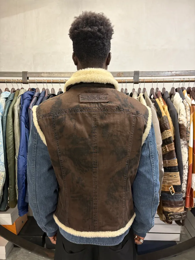 AW2005 Dolce & Gabbana Cowboy Denim Shearling Jacket - Image 5
